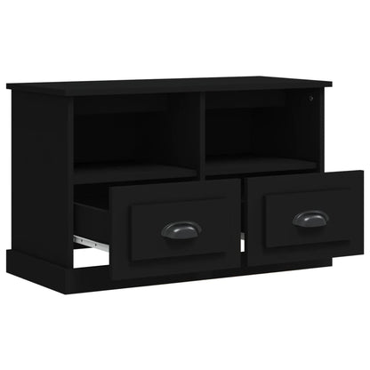 Mobile Porta TV Nero 80x35x50 cm in Legno Multistrato - homemem39