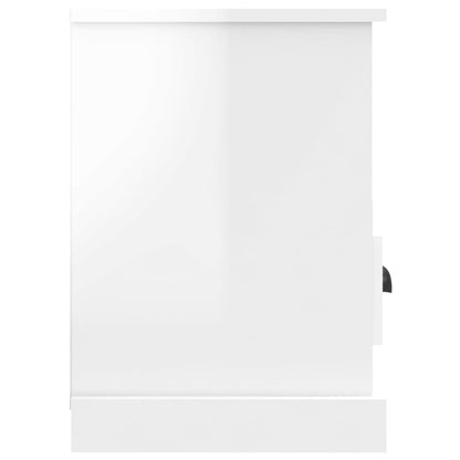Mobile Porta TV Bianco Lucido 80x35x50 cm in Legno Multistrato - homemem39