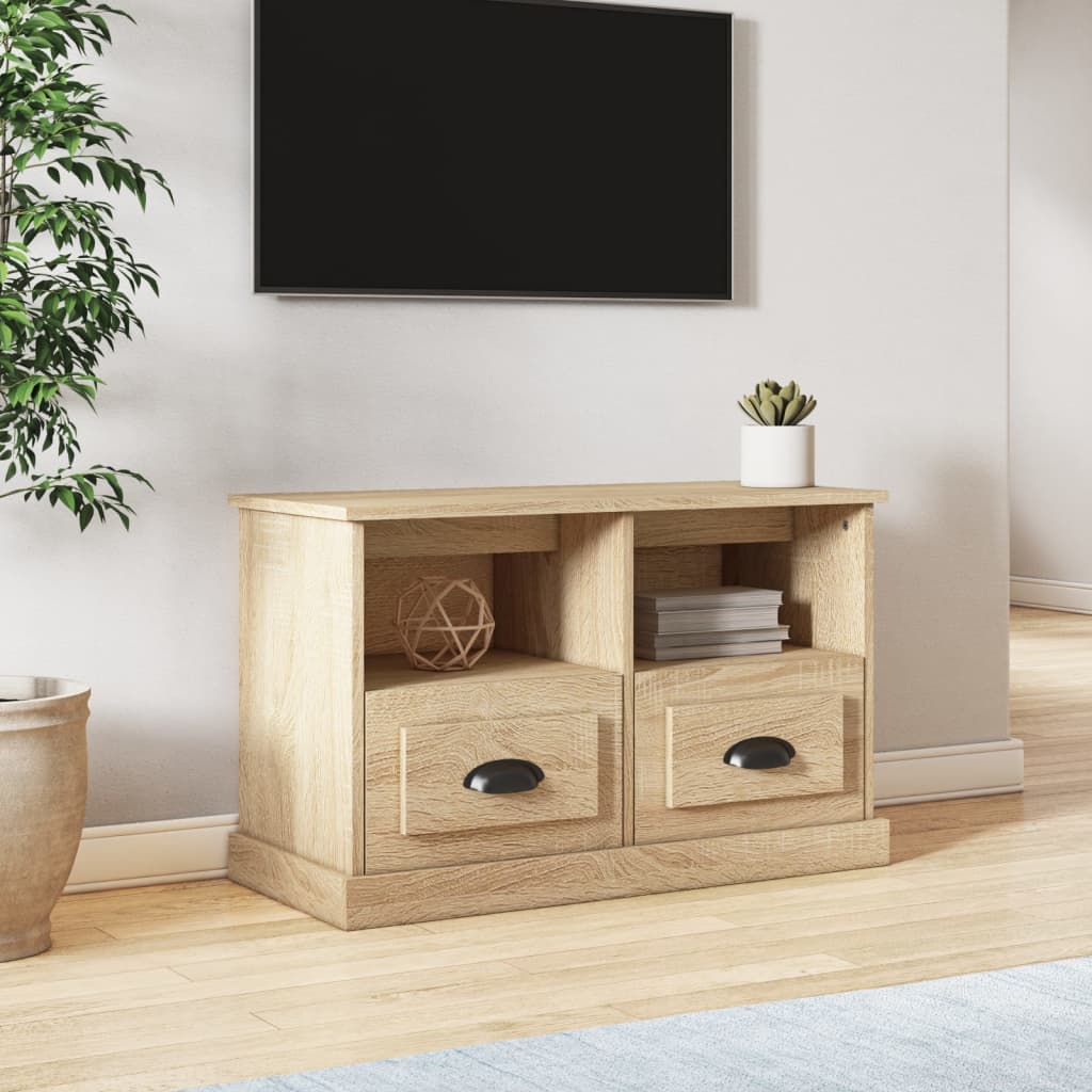 Mobile Porta TV Rovere Sonoma 80x35x50 cm in Legno Multistrato - homemem39