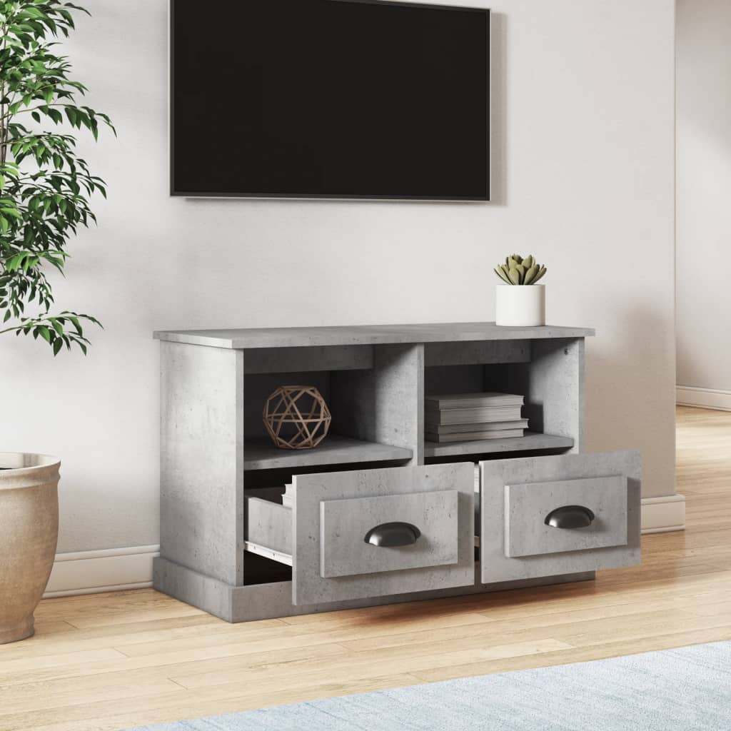 Mobile Porta TV Grigio Cemento 80x35x50 cm in Legno Multistrato - homemem39