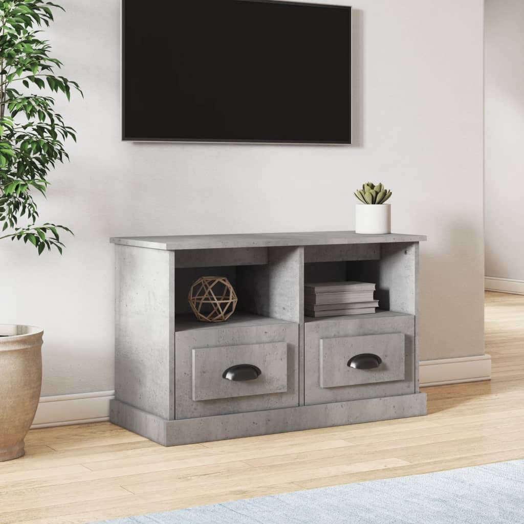 Mobile Porta TV Grigio Cemento 80x35x50 cm in Legno Multistrato - homemem39