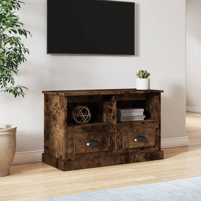 Mobile Porta TV Rovere Fumo 80x35x50 cm in Legno Multistrato - homemem39