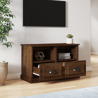 Mobile Porta TV Rovere Marrone 80x35x50 cm in Legno Multistrato - homemem39