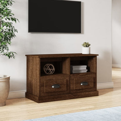 Mobile Porta TV Rovere Marrone 80x35x50 cm in Legno Multistrato - homemem39