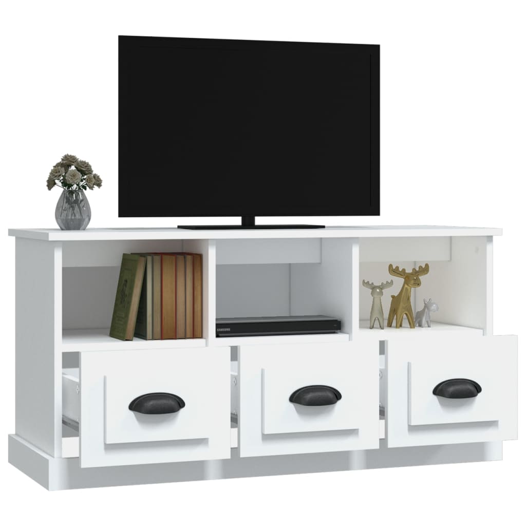 Mobile Porta TV Bianco 100x35x50 cm in Legno Multistrato - homemem39