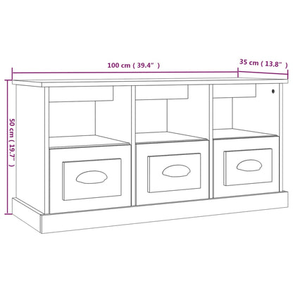 Mobile Porta TV Bianco 100x35x50 cm in Legno Multistrato - homemem39