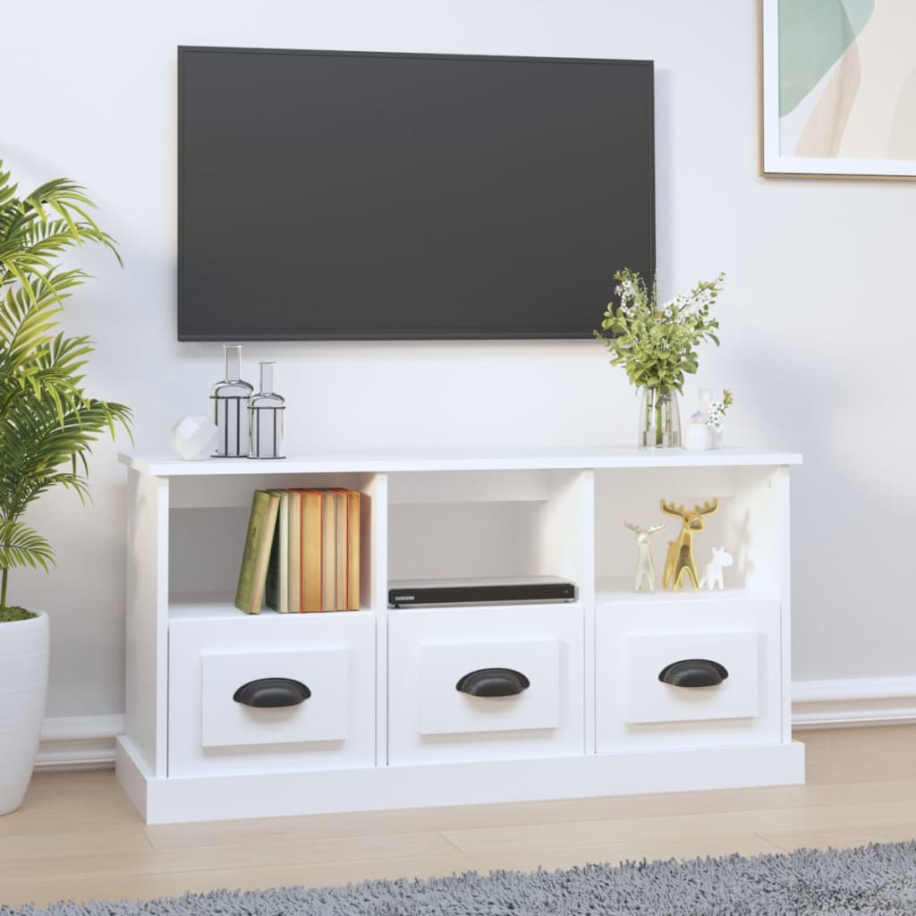 Mobile Porta TV Bianco 100x35x50 cm in Legno Multistrato - homemem39