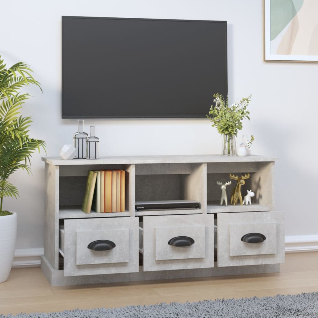 Mobile per TV Grigio Cemento 100x35x50 cm in Legno Multistrato - homemem39