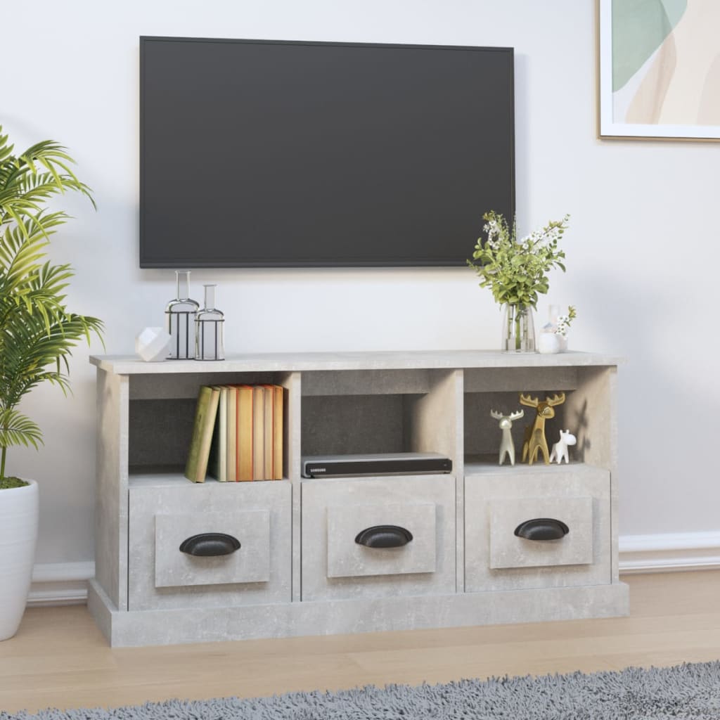 Mobile per TV Grigio Cemento 100x35x50 cm in Legno Multistrato - homemem39