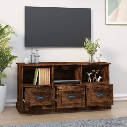 Mobile TV Rovere Fumo 100x35x50 cm in Legno Multistrato - homemem39