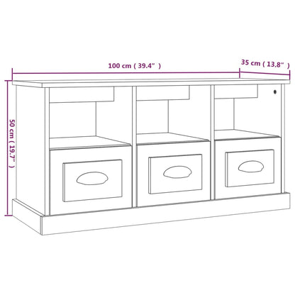 Mobile TV Rovere Fumo 100x35x50 cm in Legno Multistrato - homemem39