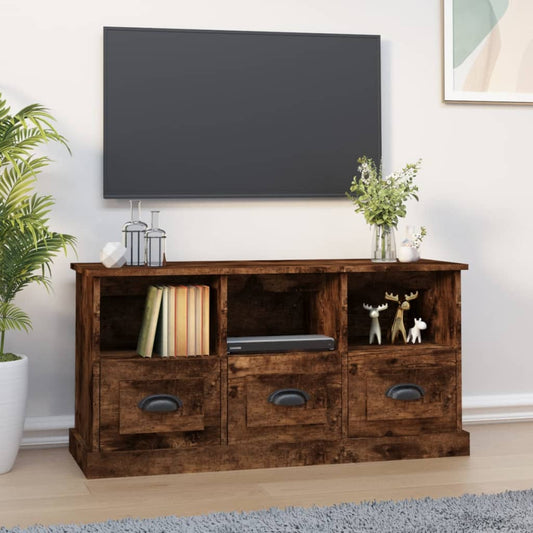 Mobile TV Rovere Fumo 100x35x50 cm in Legno Multistrato - homemem39