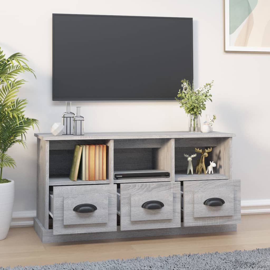 Mobile Porta TV Grigio Sonoma 100x35x50 cm in Legno Multistrato - homemem39