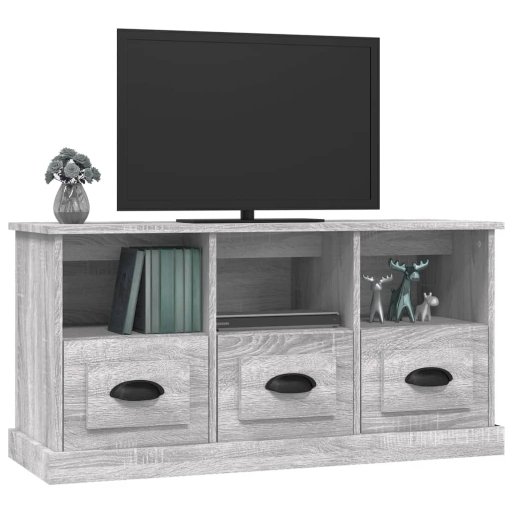 Mobile Porta TV Grigio Sonoma 100x35x50 cm in Legno Multistrato - homemem39