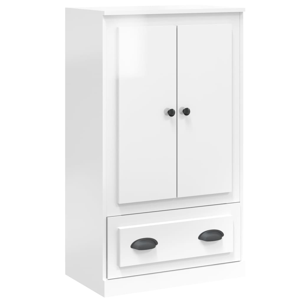 Credenza Bianco Lucido 60x35,5x103,5 cm in Legno Multistrato - homemem39