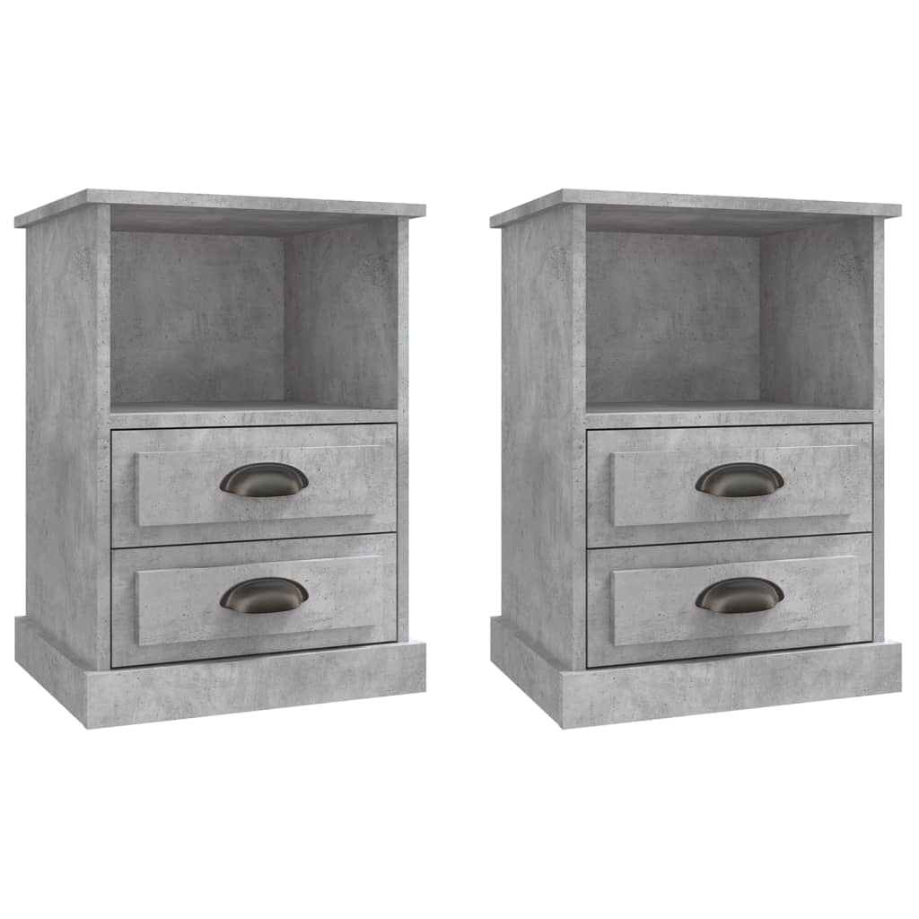 Comodini 2 pz Grigio Cemento 43x36x60 cm - homemem39