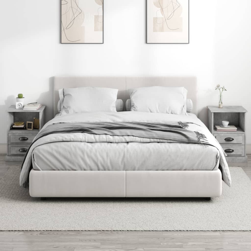 Comodini 2 pz Grigio Cemento 43x36x60 cm - homemem39