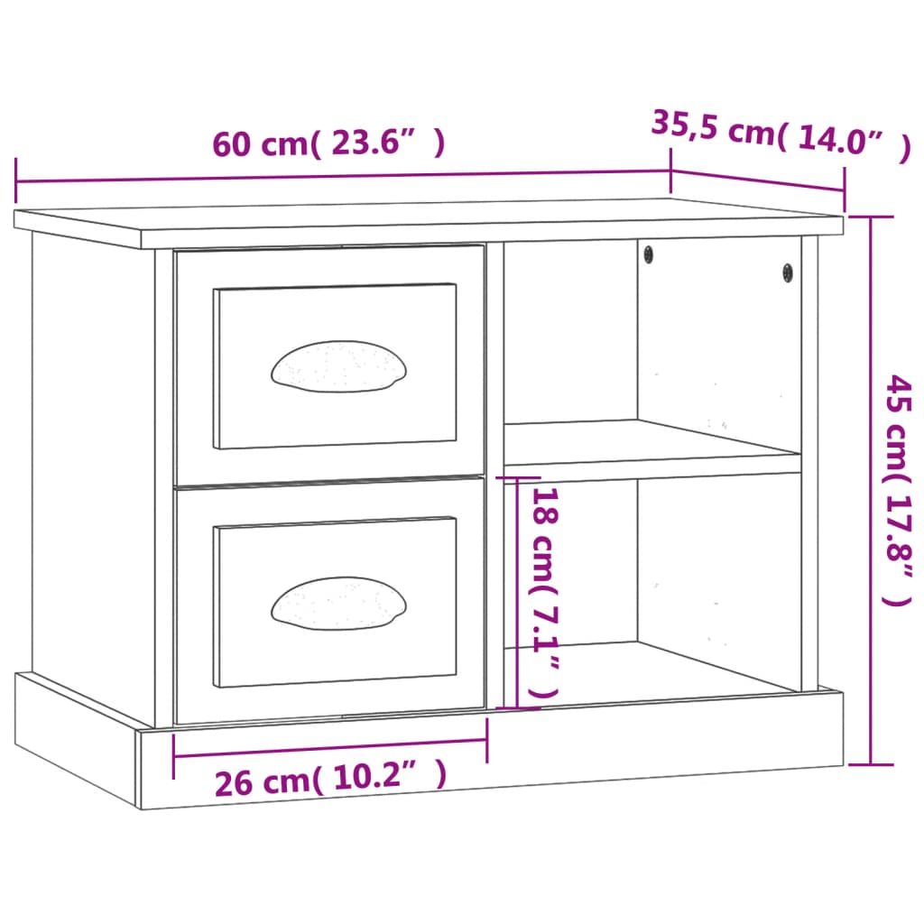 Comodino Rovere Sonoma 60x35,5x45 cm - homemem39