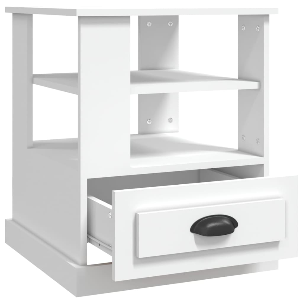 Tavolino Bianco 50x50x60 cm in Legno Multistrato - homemem39