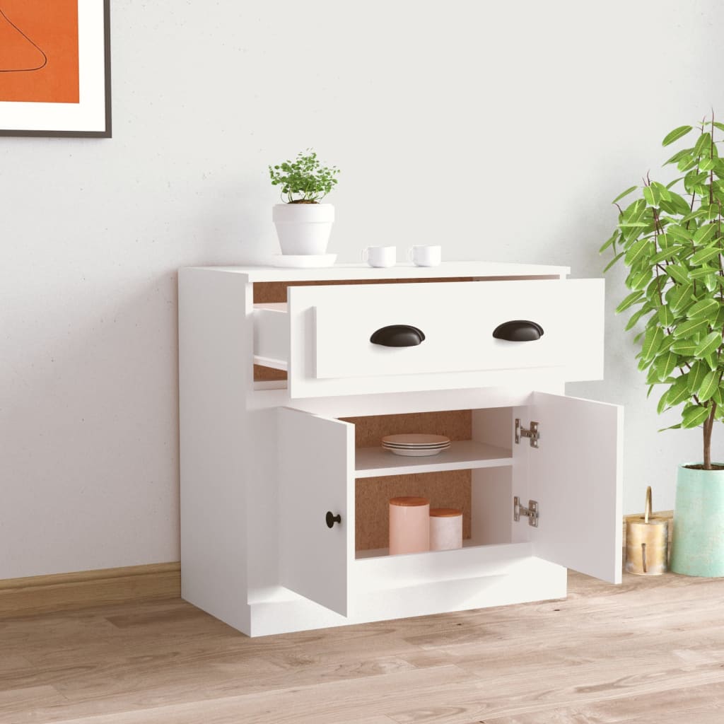 Credenza Bianca 70x35,5x67,5 cm in Legno Multistrato - homemem39