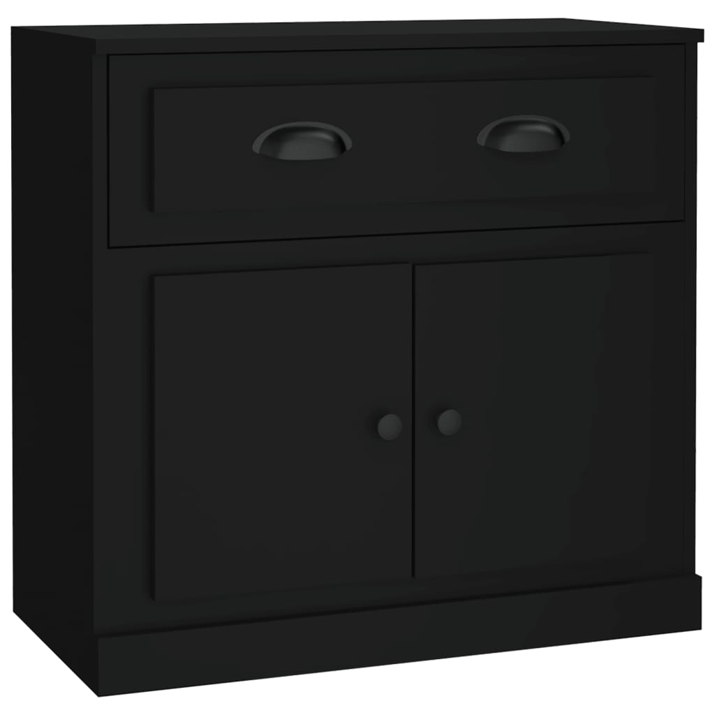 Credenza Nera 70x35,5x67,5 cm in Legno Multistrato - homemem39