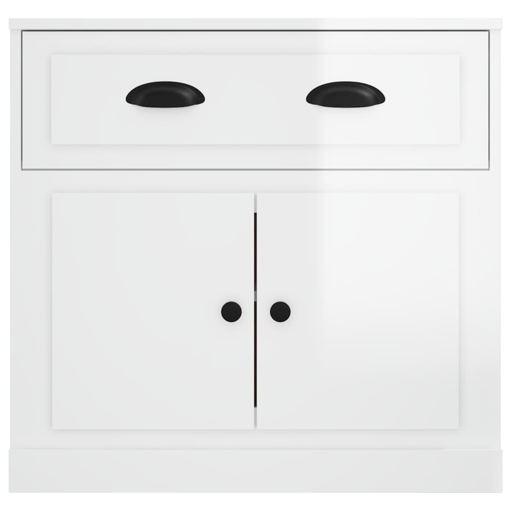 Credenza Bianco Lucido 70x35,5x67,5 cm in Legno Multistrato - homemem39