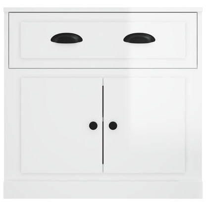 Credenza Bianco Lucido 70x35,5x67,5 cm in Legno Multistrato - homemem39