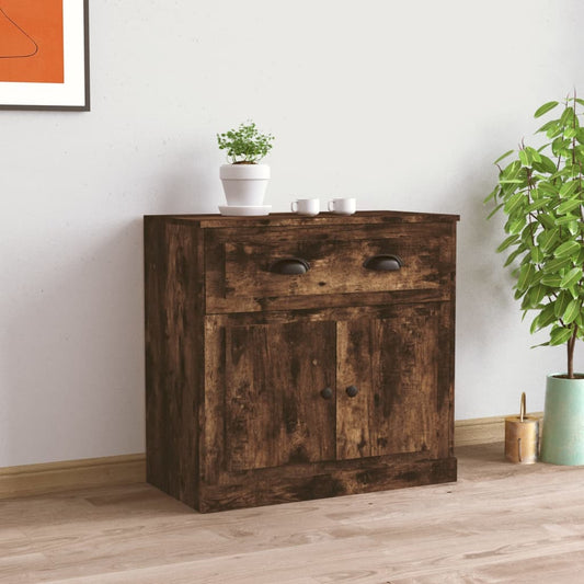 Credenza Rovere Fumo 70x35,5x67,5 cm in Legno Multistrato - homemem39