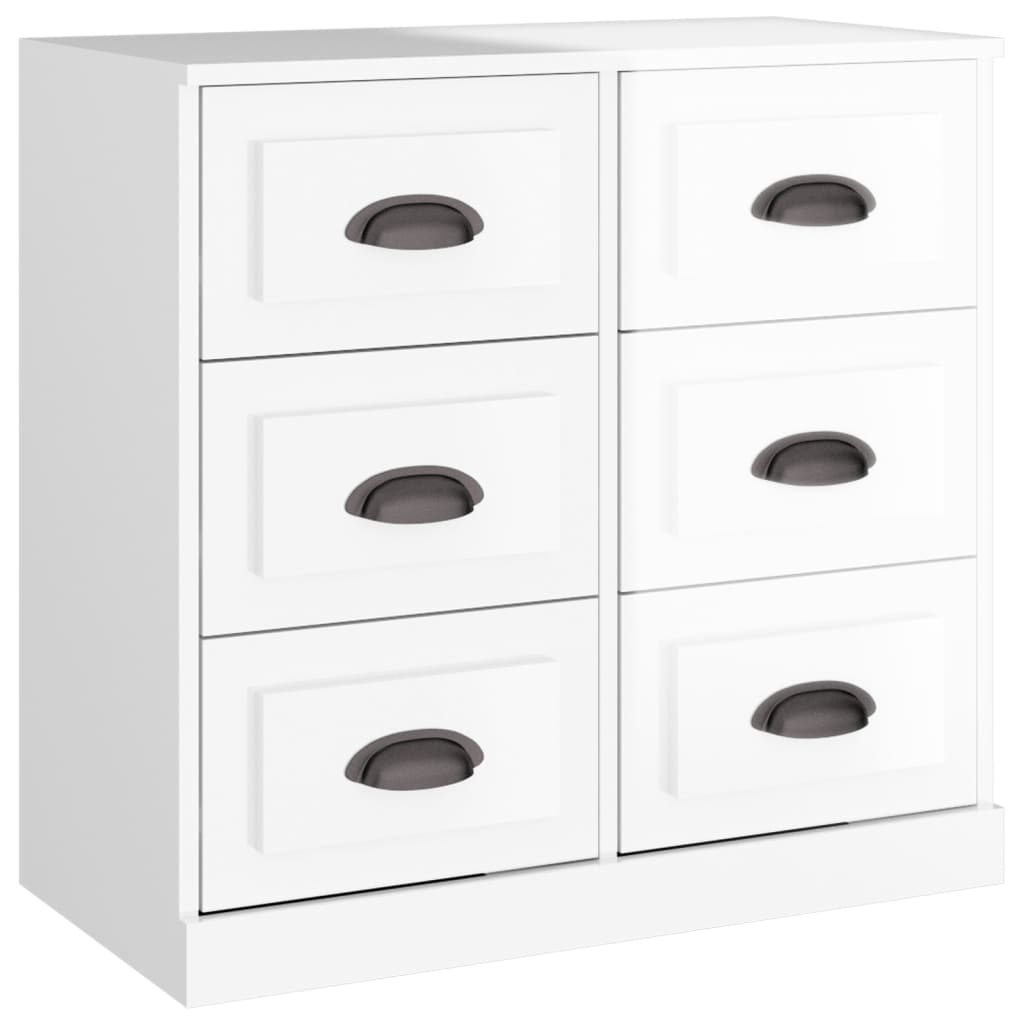 Credenza Bianco Lucido 70x35,5x67,5 cm in Legno Multistrato - homemem39