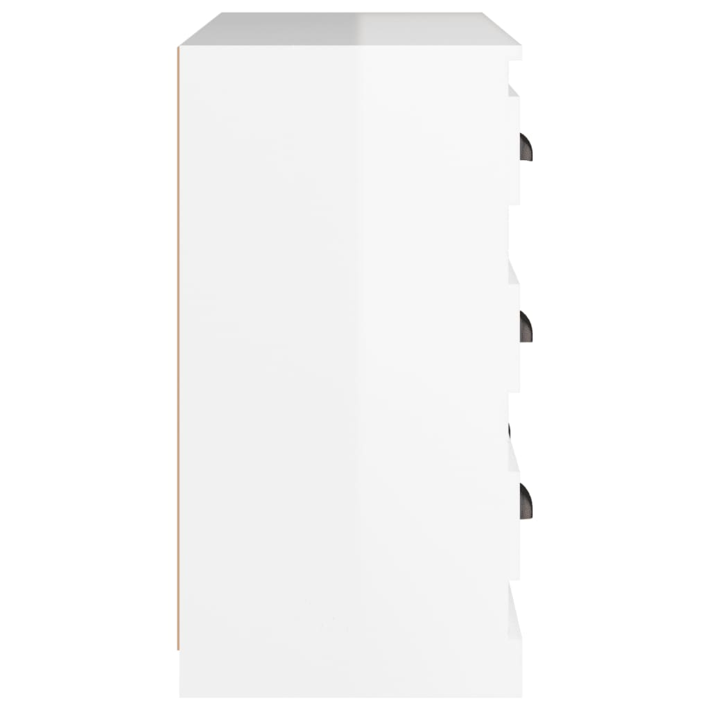 Credenza Bianco Lucido 70x35,5x67,5 cm in Legno Multistrato - homemem39