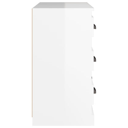 Credenza Bianco Lucido 70x35,5x67,5 cm in Legno Multistrato - homemem39