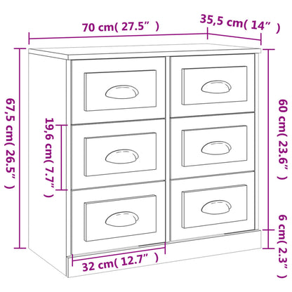 Credenza Bianco Lucido 70x35,5x67,5 cm in Legno Multistrato - homemem39