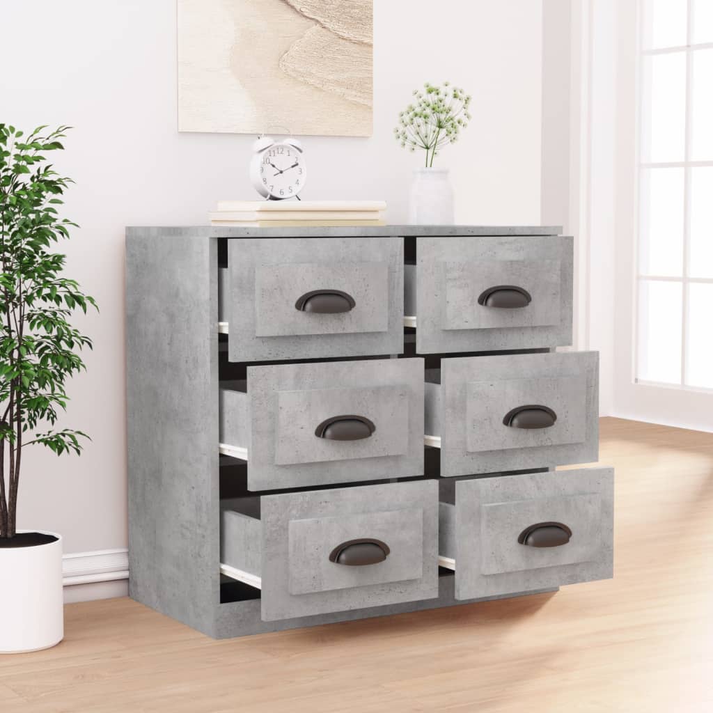 Credenza Grigio Cemento 70x35,5x67,5 cm in Legno Multistrato - homemem39