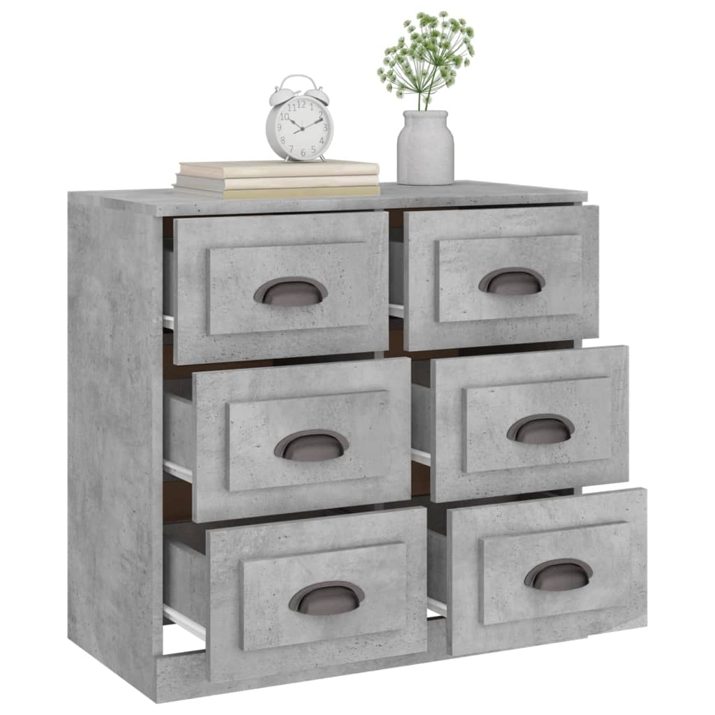 Credenza Grigio Cemento 70x35,5x67,5 cm in Legno Multistrato - homemem39