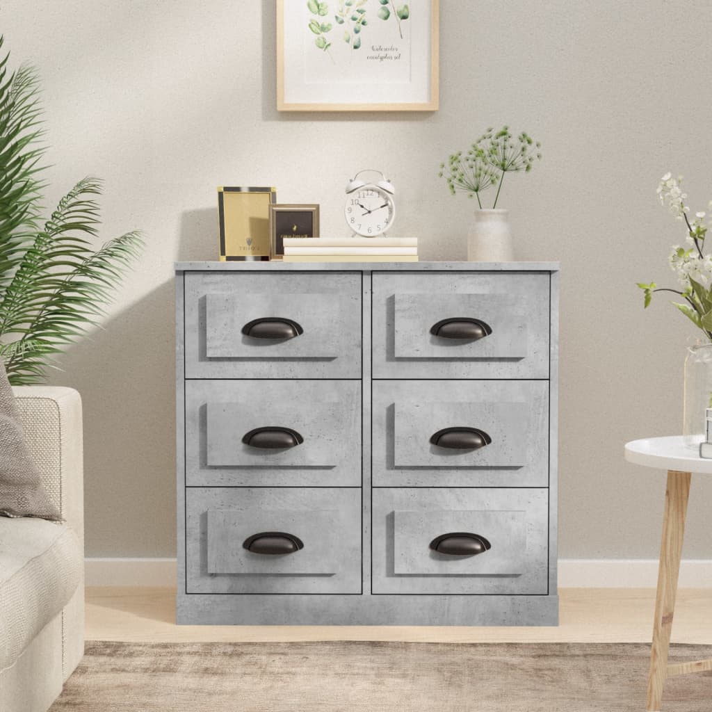 Credenza Grigio Cemento 70x35,5x67,5 cm in Legno Multistrato - homemem39