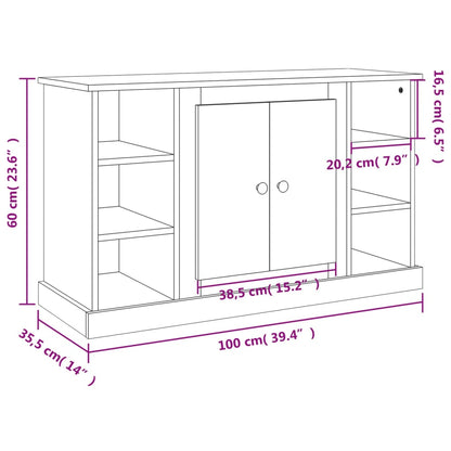 Credenza Bianca 100x35,5x60 cm in Legno Multistrato - homemem39