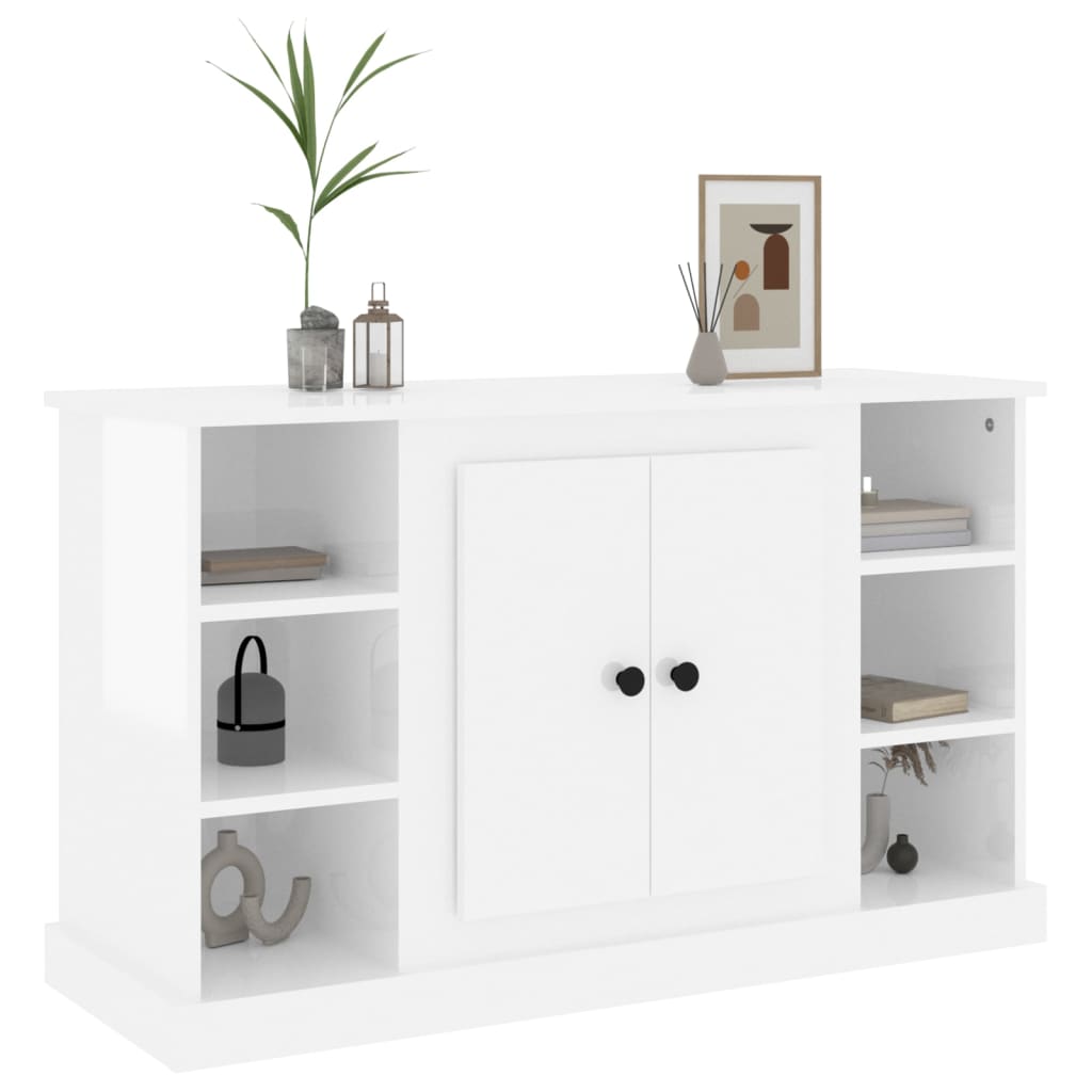 Credenza Bianco Lucido 100x35,5x60 cm in Legno Multistrato - homemem39