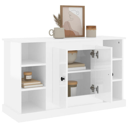 Credenza Bianco Lucido 100x35,5x60 cm in Legno Multistrato - homemem39