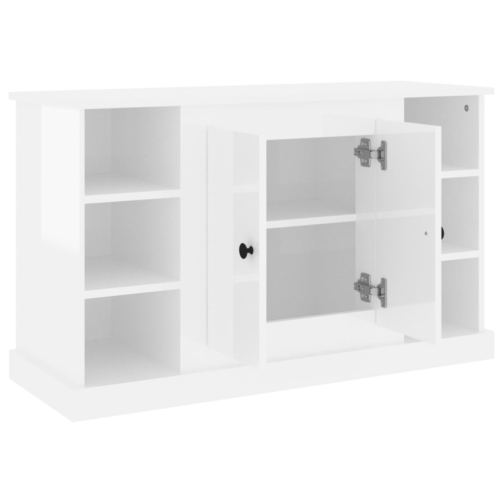 Credenza Bianco Lucido 100x35,5x60 cm in Legno Multistrato - homemem39