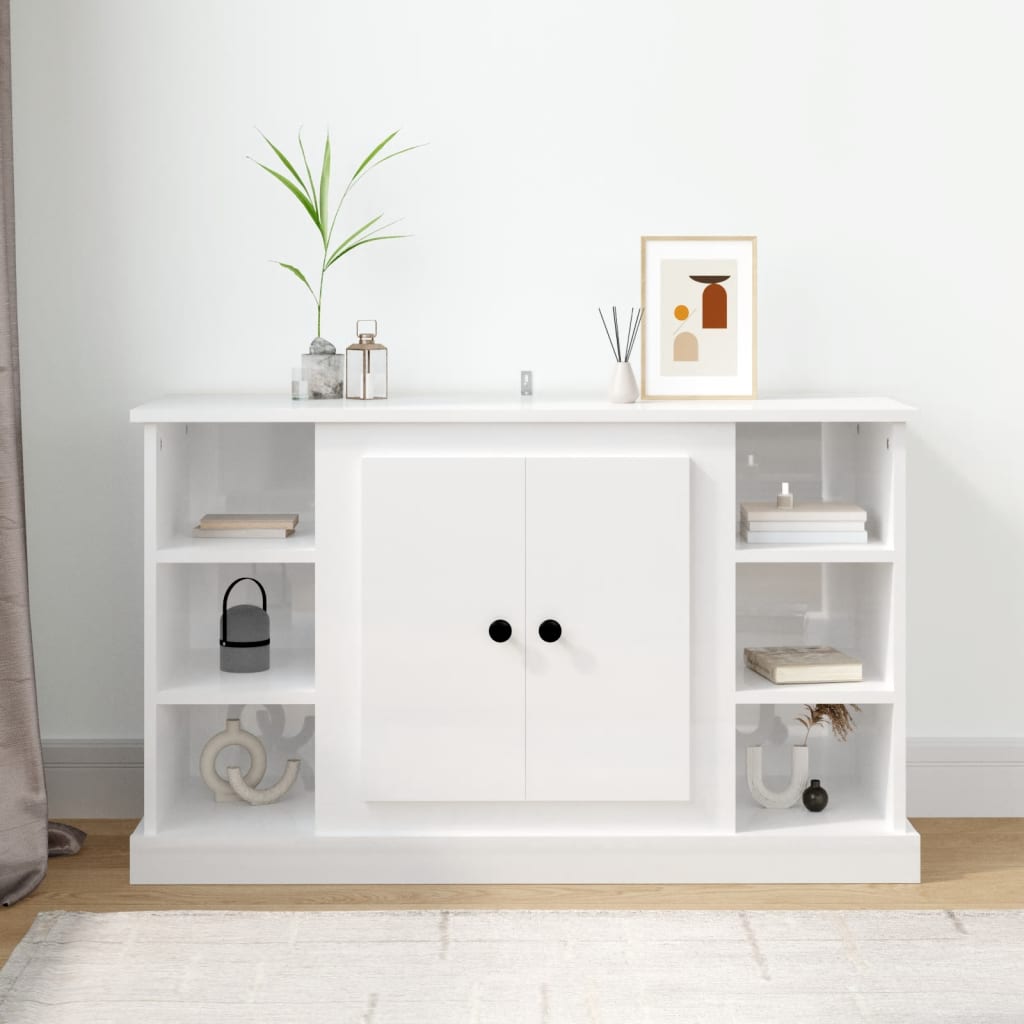 Credenza Bianco Lucido 100x35,5x60 cm in Legno Multistrato - homemem39