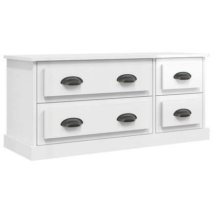 Mobile Porta TV Bianco Lucido 100x35,5x45 cm Legno Multistrato - homemem39