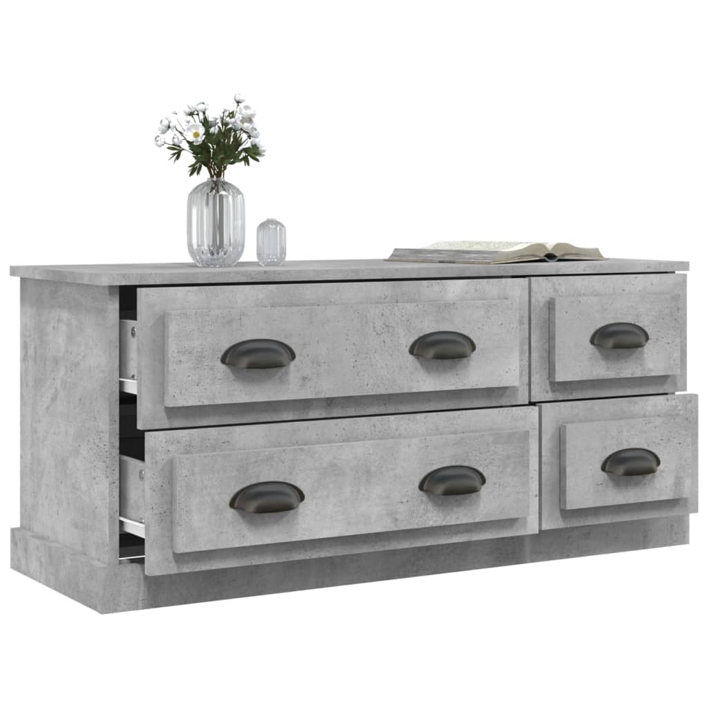 Mobile Porta TV Grigio Cemento 100x35,5x45cm Legno Multistrato - homemem39