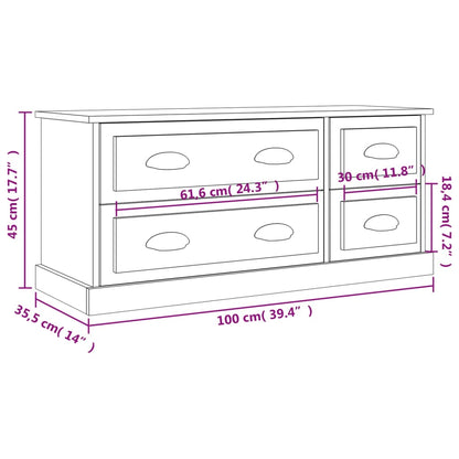 Mobile TV Rovere Fumo 100x35,5x45 cm in Legno Multistrato - homemem39