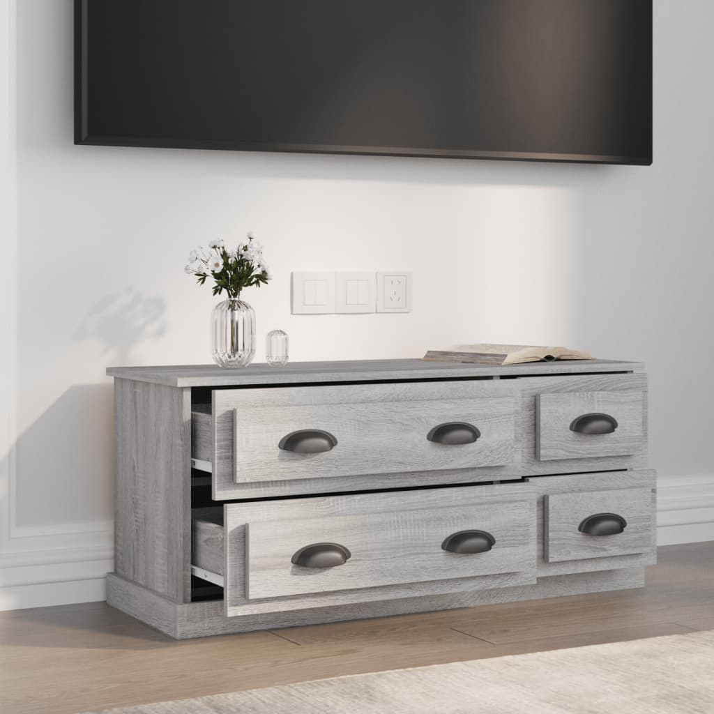 Mobile TV Grigio Sonoma 100x35,5x45 cm in Legno Multistrato - homemem39