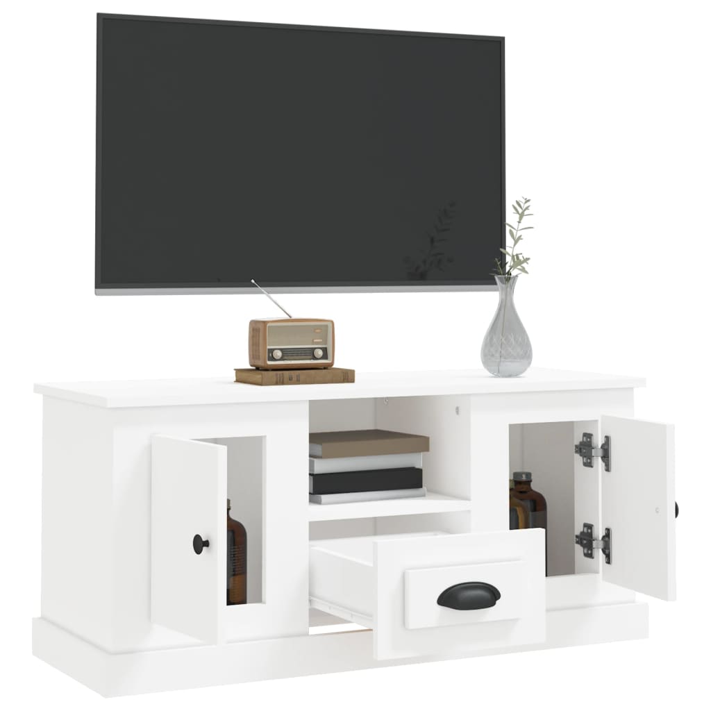 Mobile Porta TV Bianco 100x35,5x45 cm in Legno Multistrato - homemem39