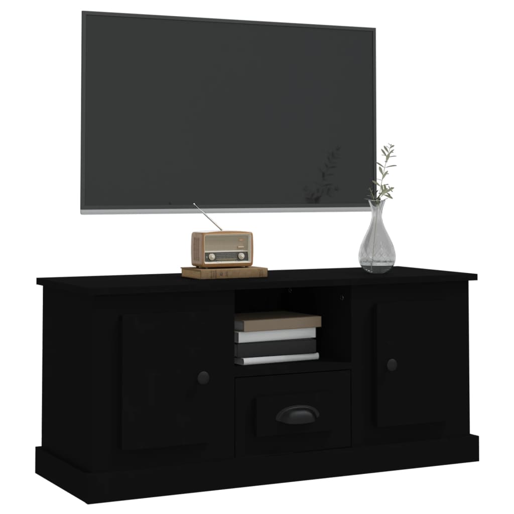 Mobile Porta TV Nero 100x35,5x45 cm in Legno Multistrato - homemem39