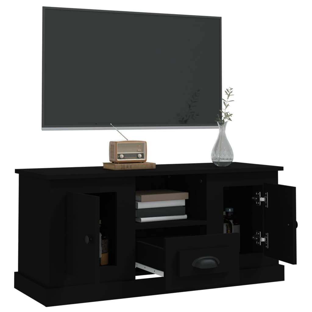 Mobile Porta TV Nero 100x35,5x45 cm in Legno Multistrato - homemem39