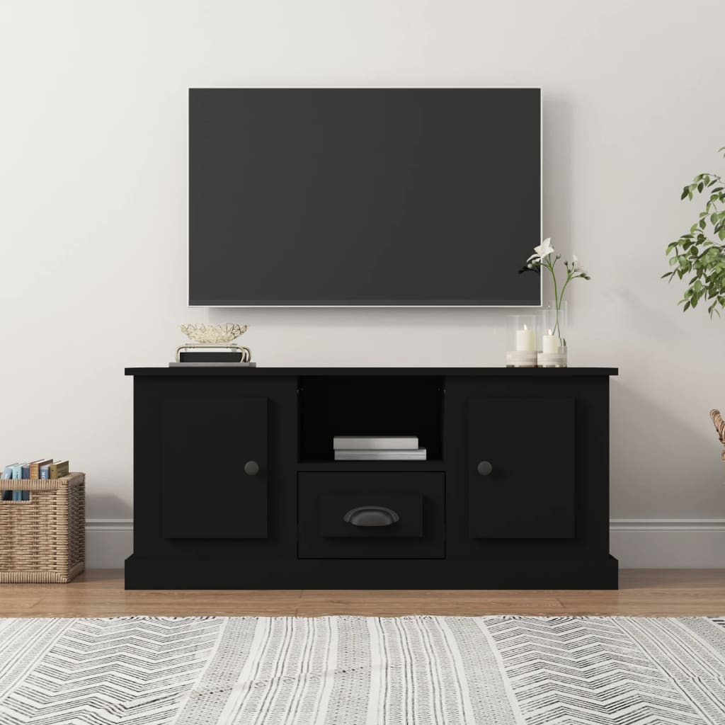 Mobile Porta TV Nero 100x35,5x45 cm in Legno Multistrato - homemem39