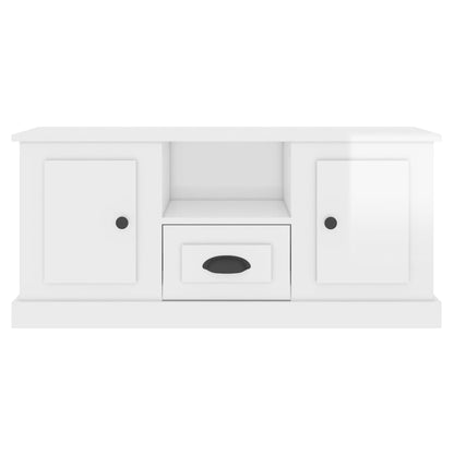 Mobile Porta TV Bianco Lucido 100x35,5x45 cm Legno Multistrato - homemem39