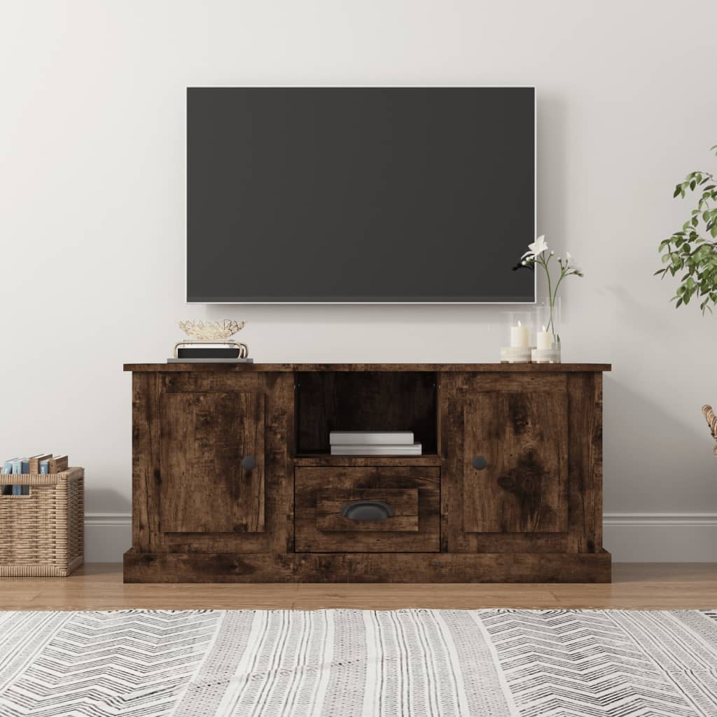 Mobile TV Rovere Fumo 100x35,5x45 cm in Legno Multistrato - homemem39